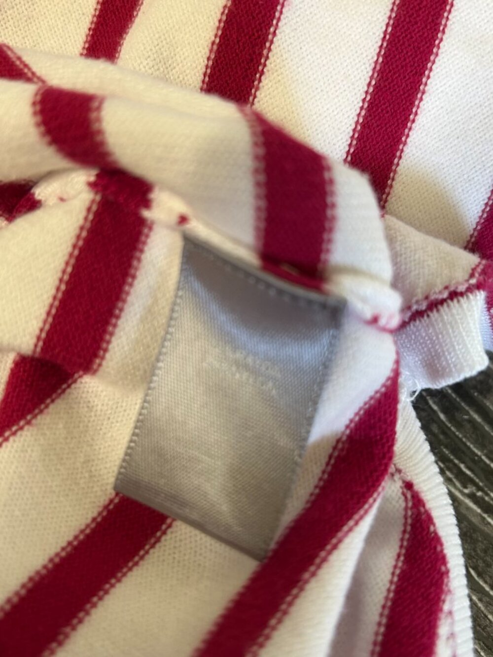 Marled Striped Crewneck Knit Pullover Sweater Cream Red Size M - Picture 6 of 6